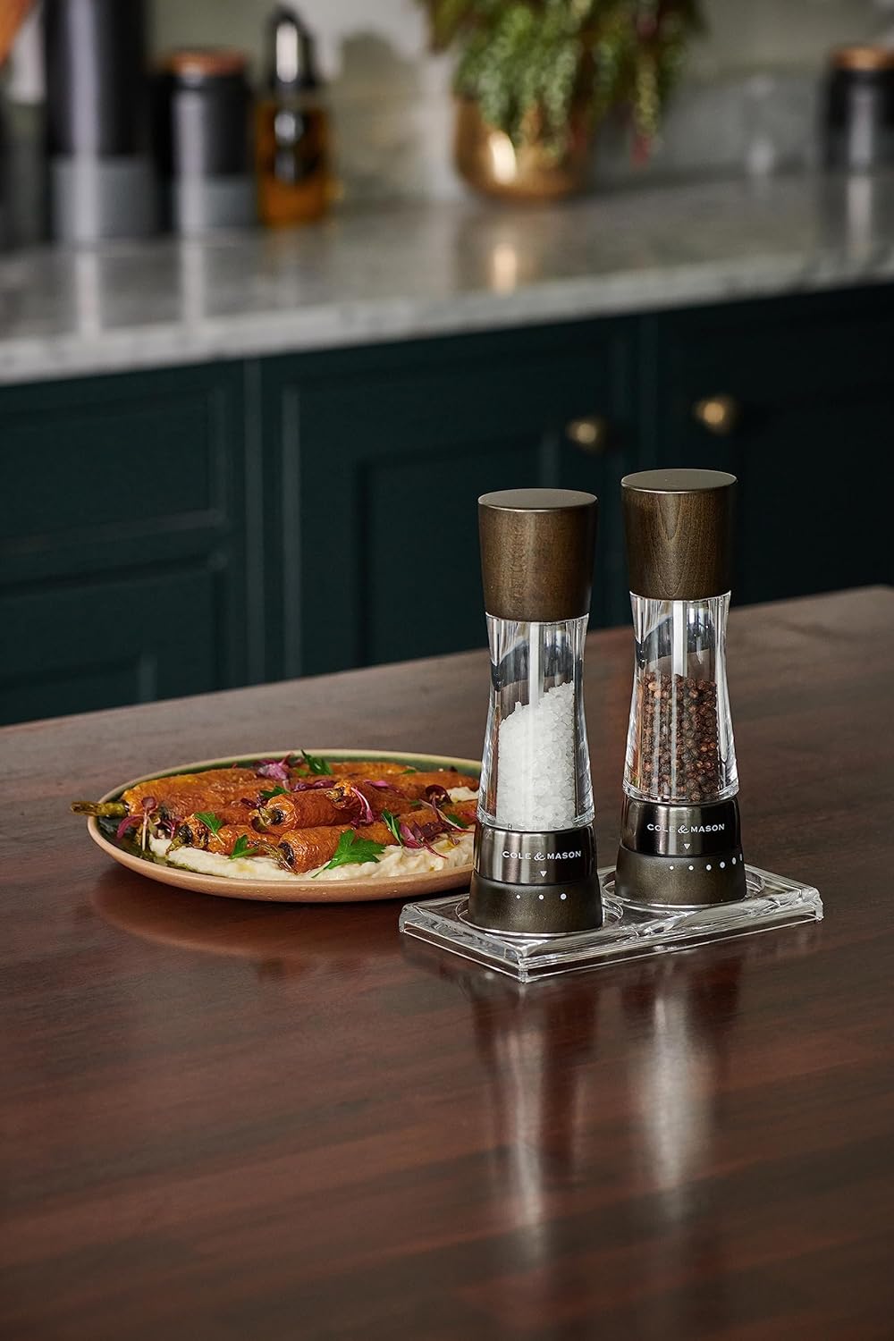 Cole Mason Derwent Black Wood Salt Pepper Mills Gift Set