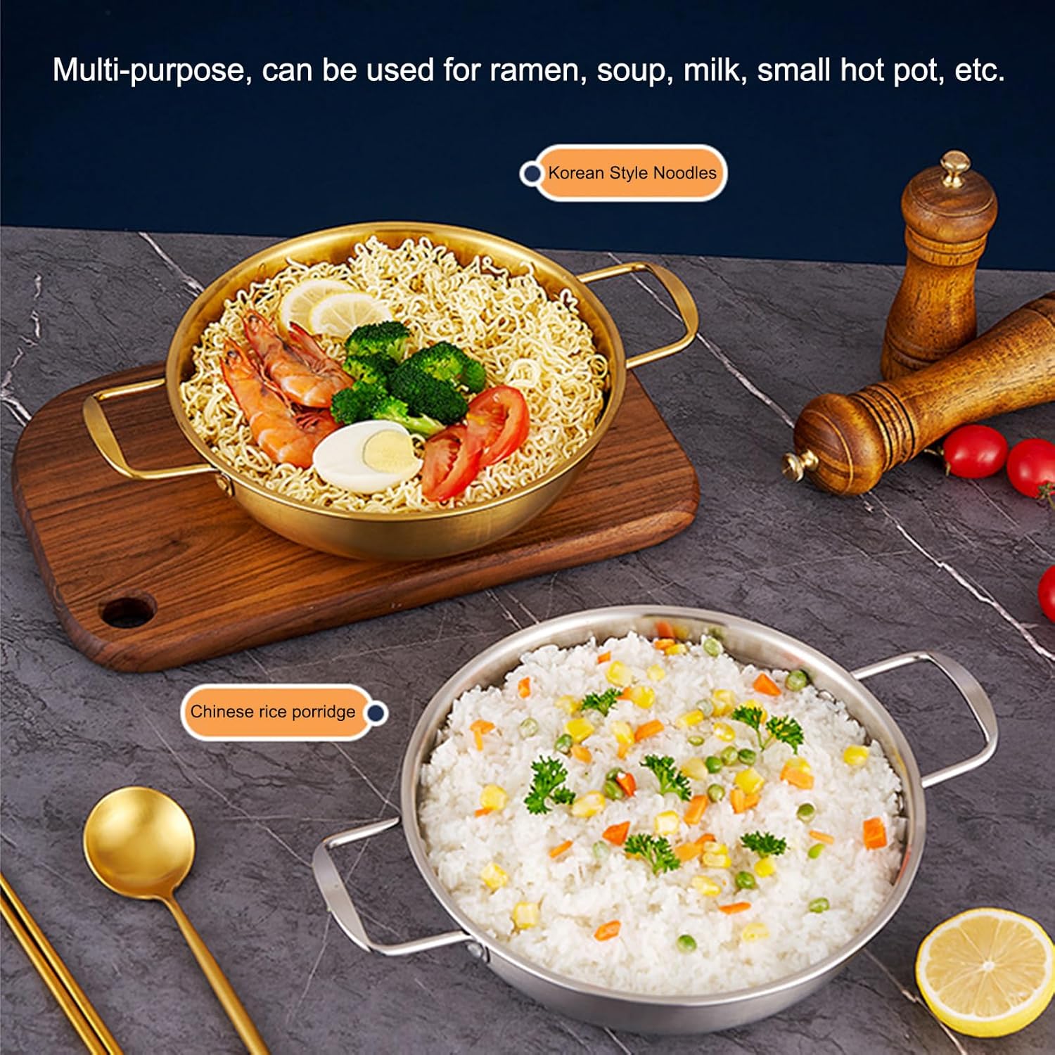 UNbit Korean Ramen Pot Noodle Bowl with Handles