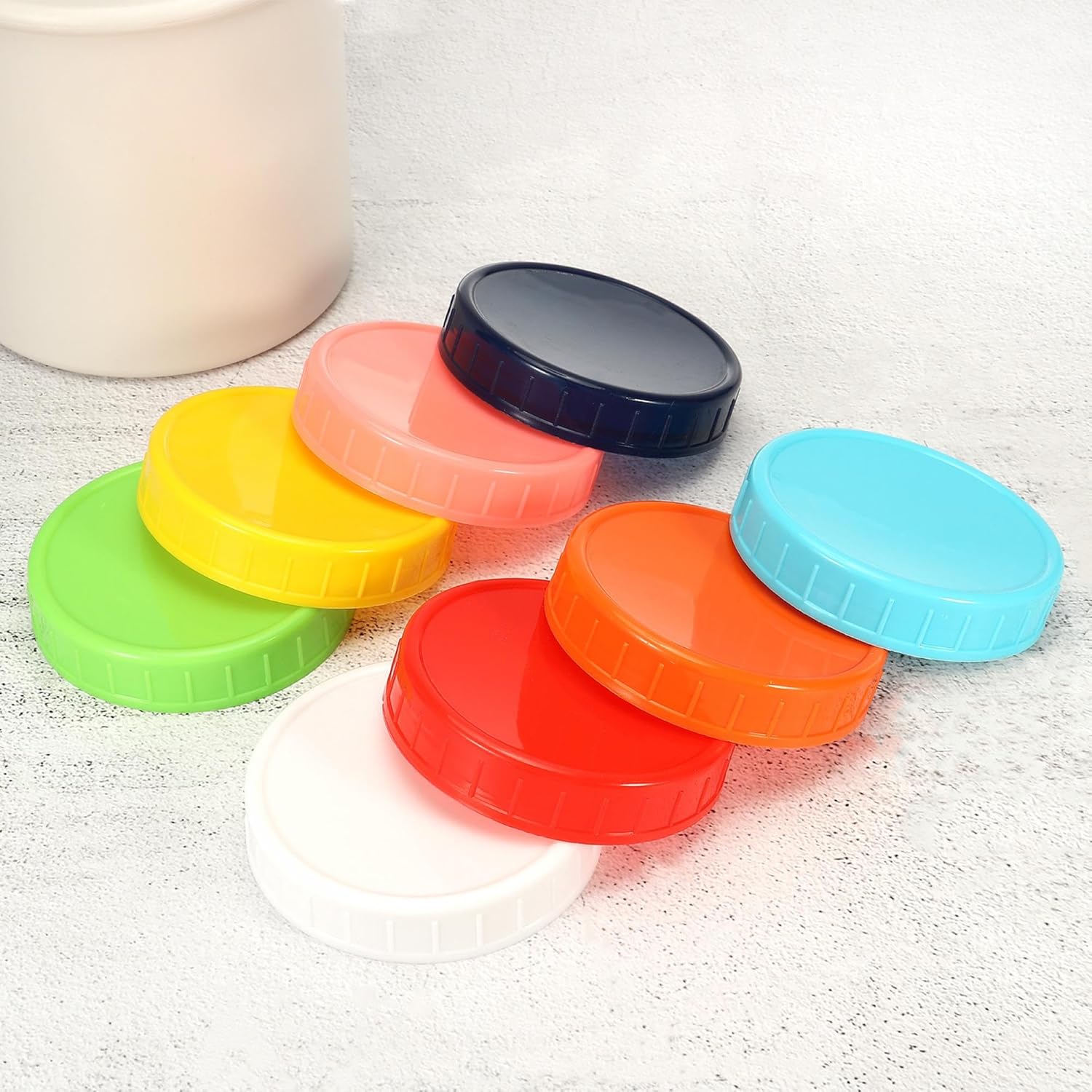 PATIKIL 70mm Yellow Mason Jar Lids Set 24 Pack with Silicone Rings