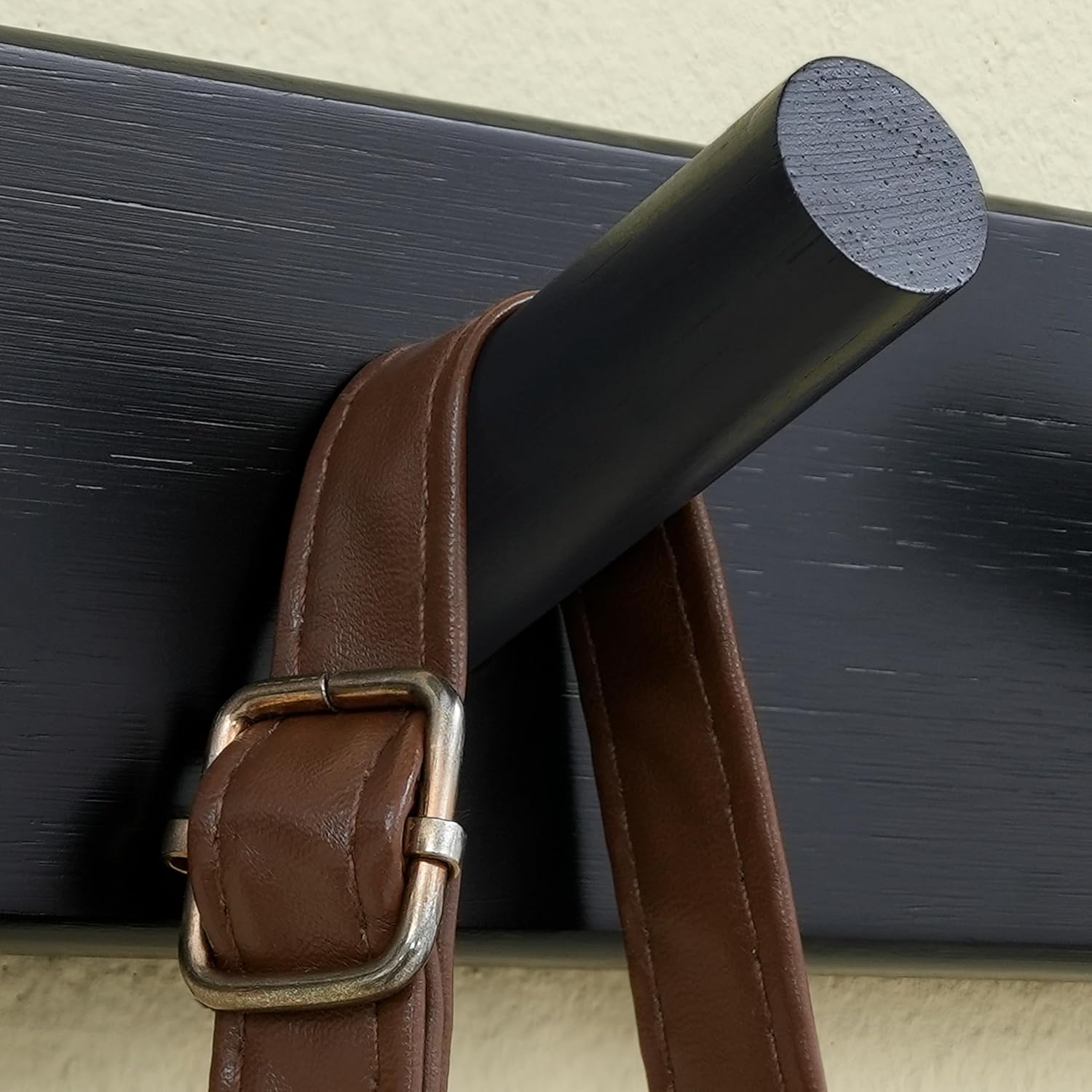 SKOLOO Black 5 Peg Bamboo Wall Hook Coat Rack