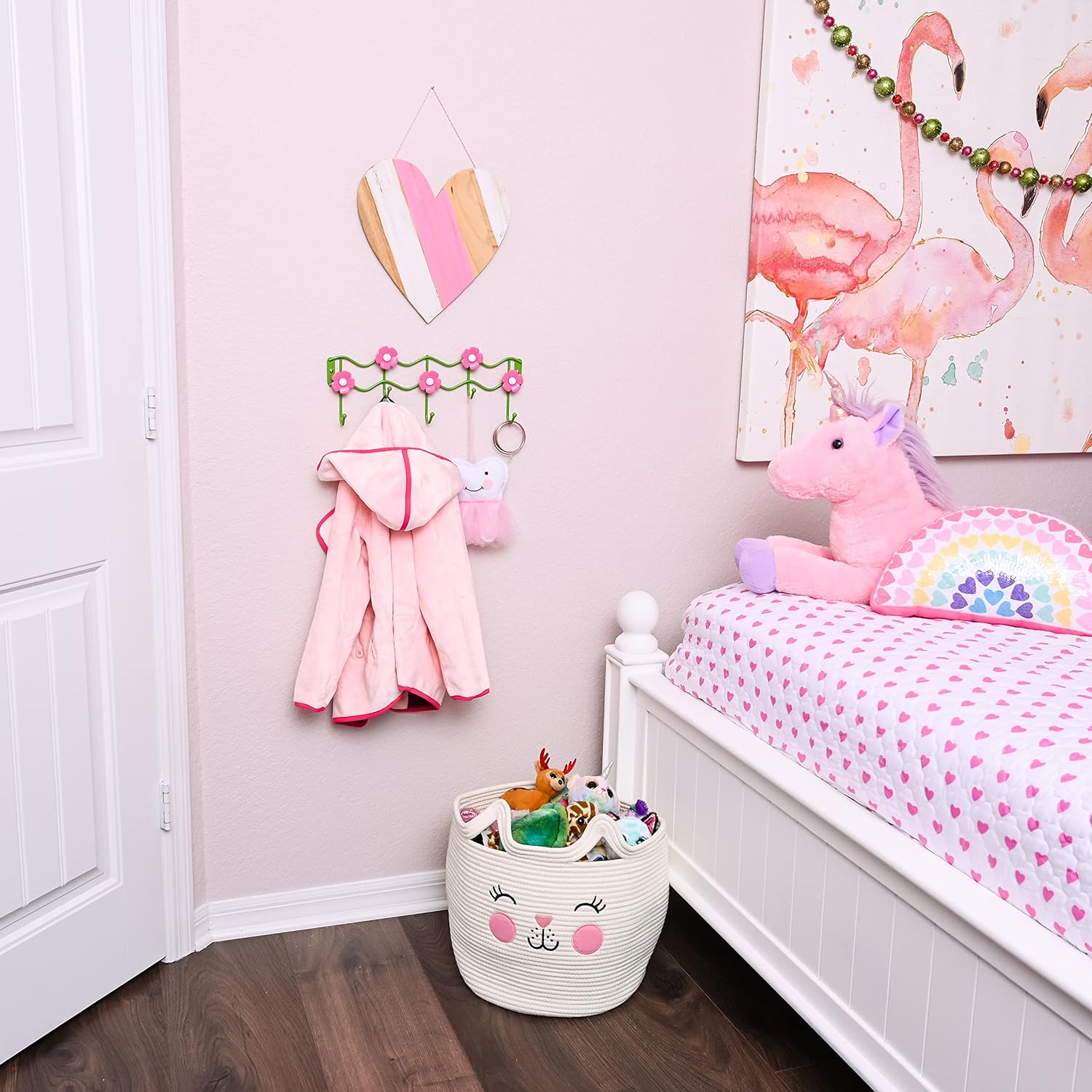 Galashield Flower Design Hook Rack for Kids Room