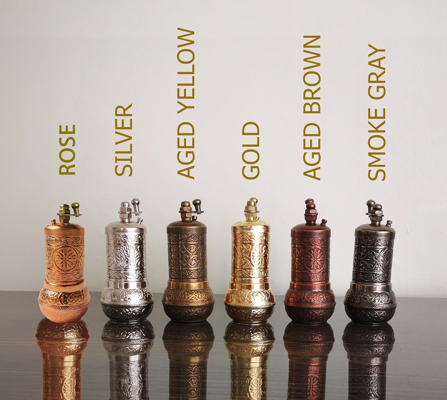 Carrina Gold Pepper Mill - Adjustable Spice Coffee Grinder