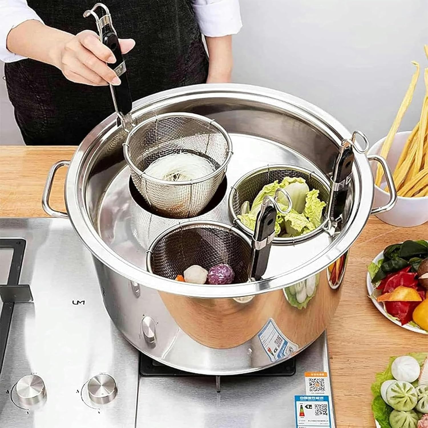 UNbit Heavy Duty Induction Stockpot with Divider and Colander Strainer