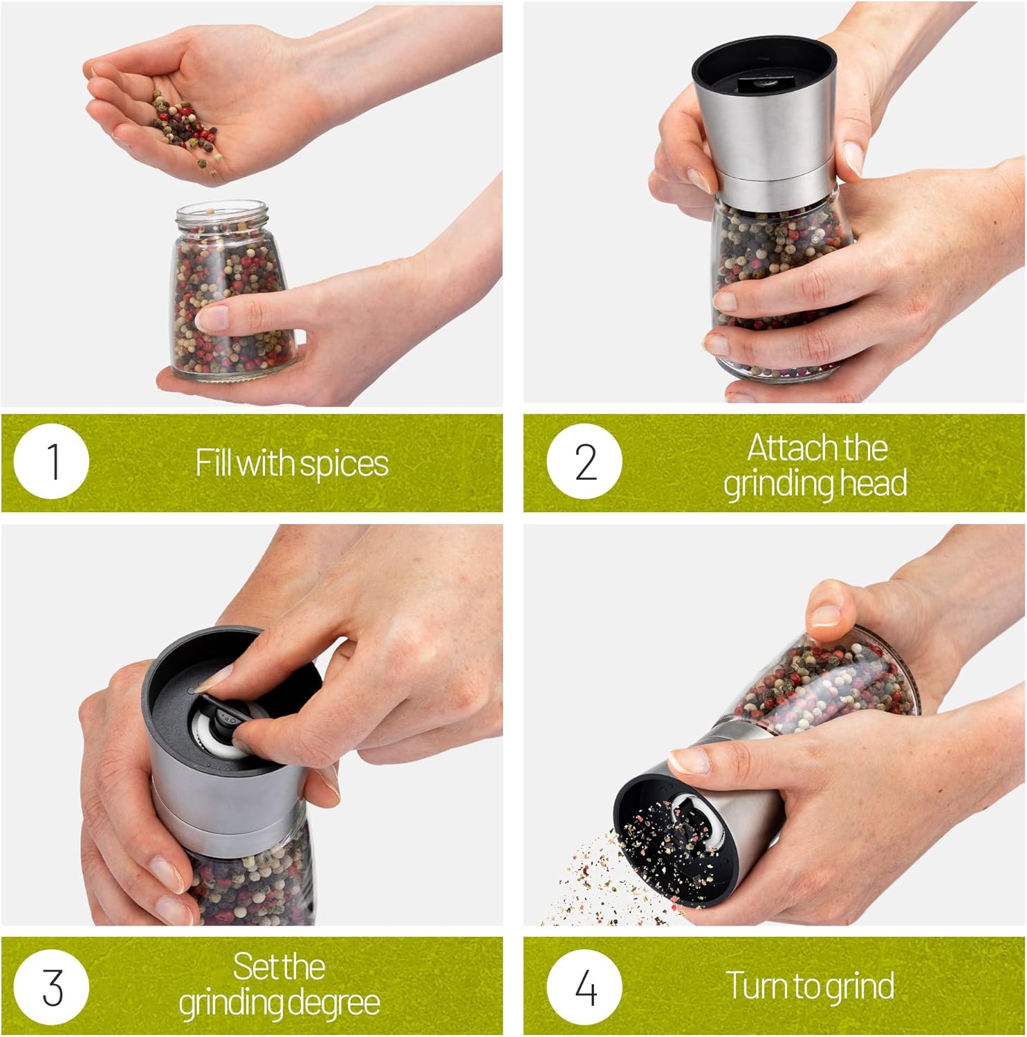 ZOLMER Premium Salt and Pepper Grinder Set