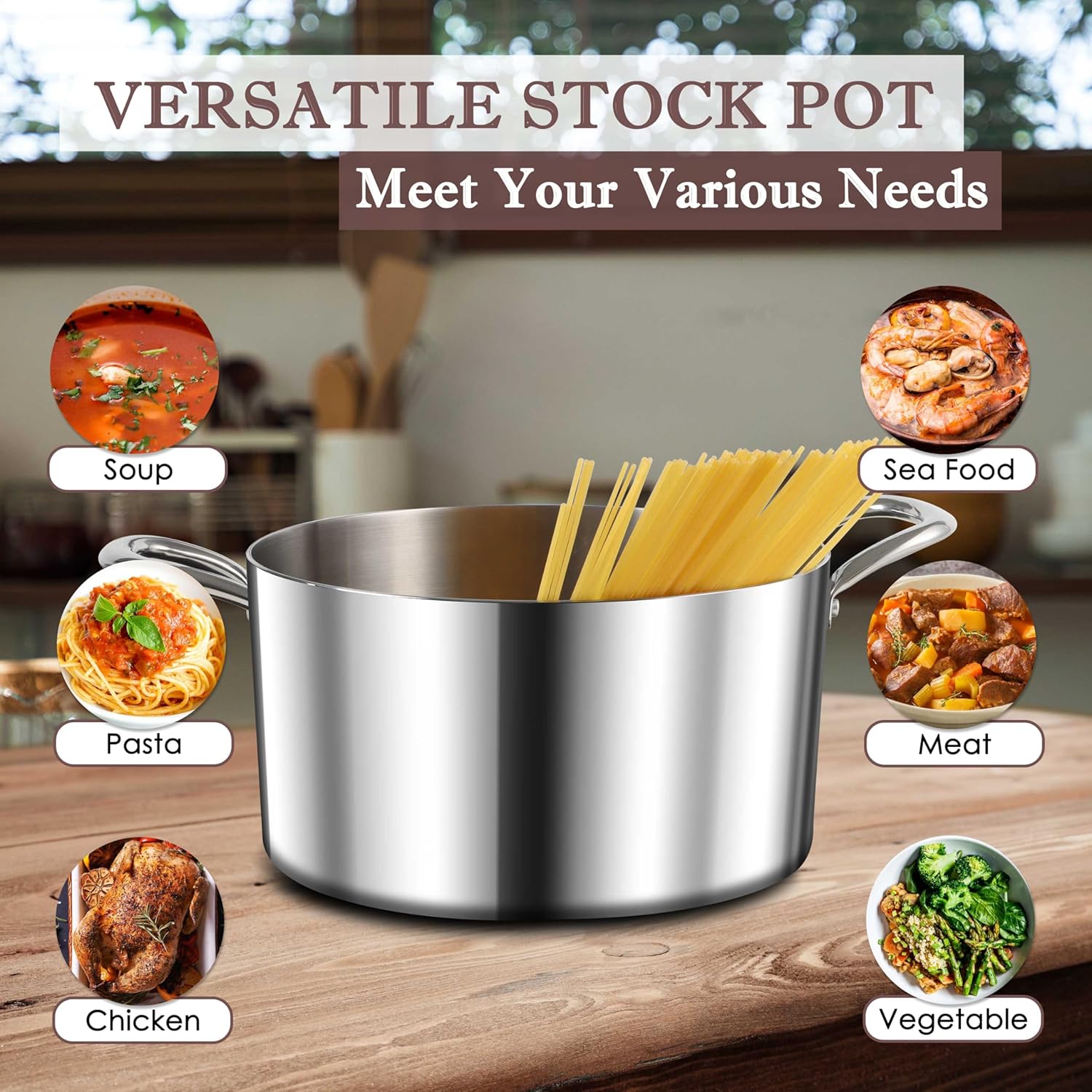 Herogo 4 Quart Stock Pot with Lid and Handles