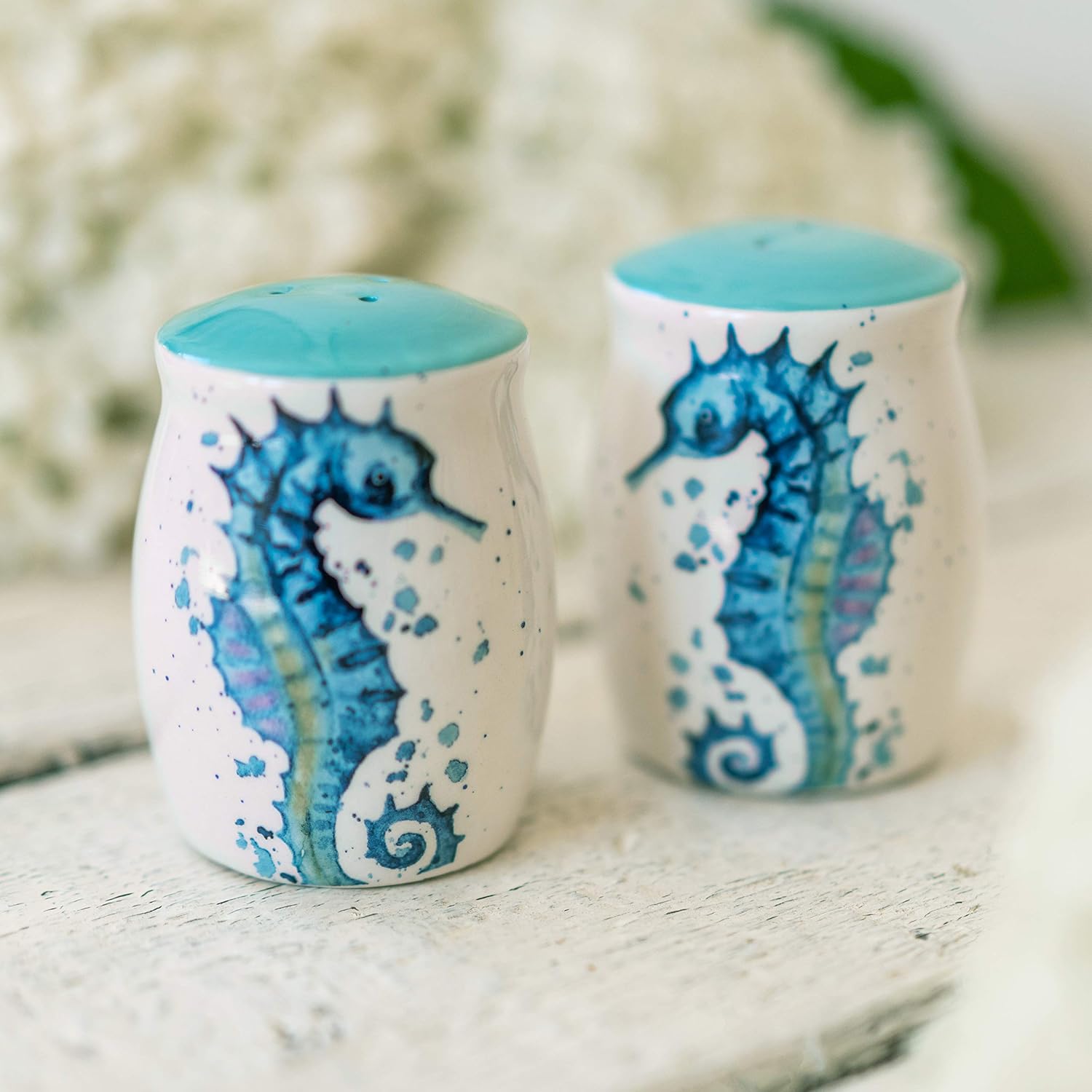 Rengra Ceramic Seahorse Salt Pepper Shakers Set