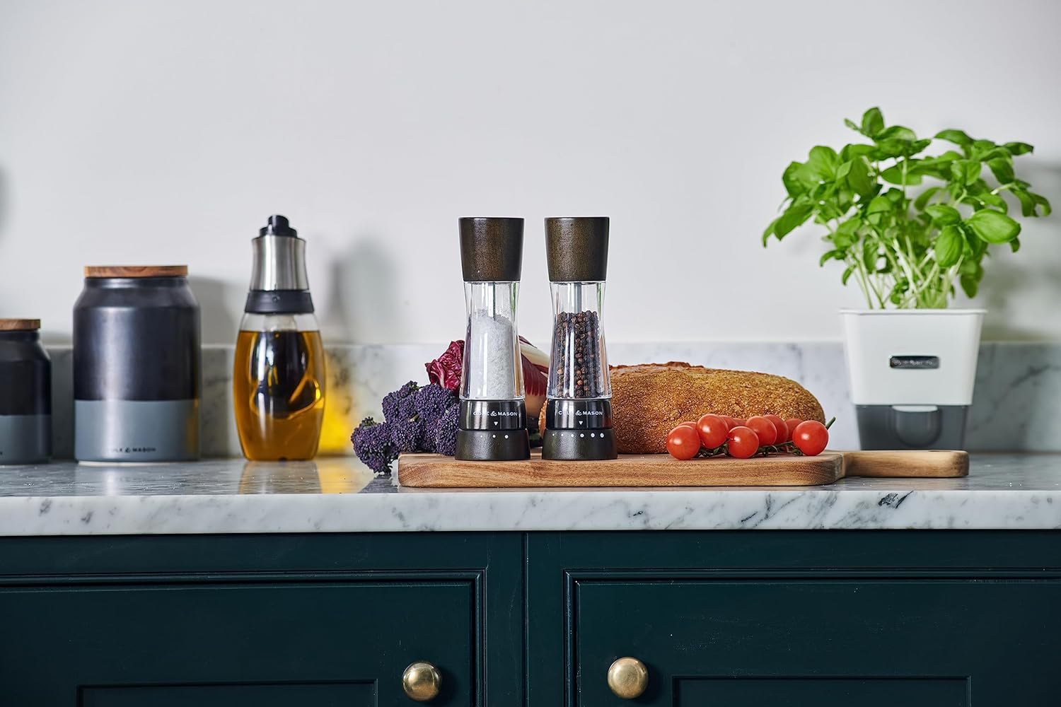 Cole Mason Derwent Black Wood Salt Pepper Mills Gift Set