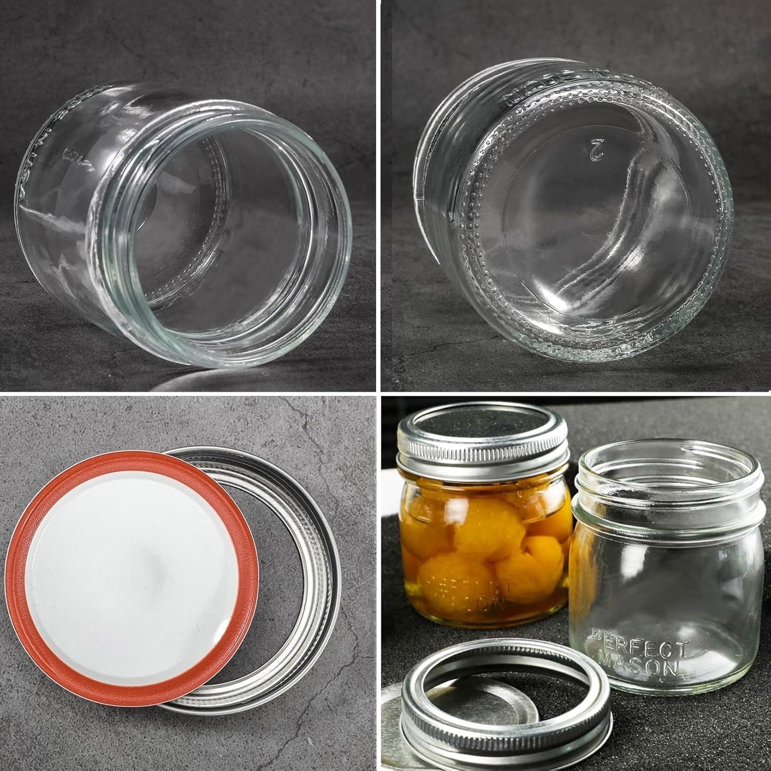 Tynatune 8 Oz Mason Jars 12 Pack with Lids and Bands