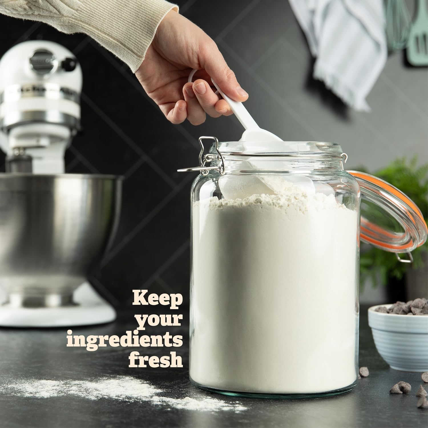 KitchenToolz Gallon Glass Jar with Hinged Lids - Pack of 2