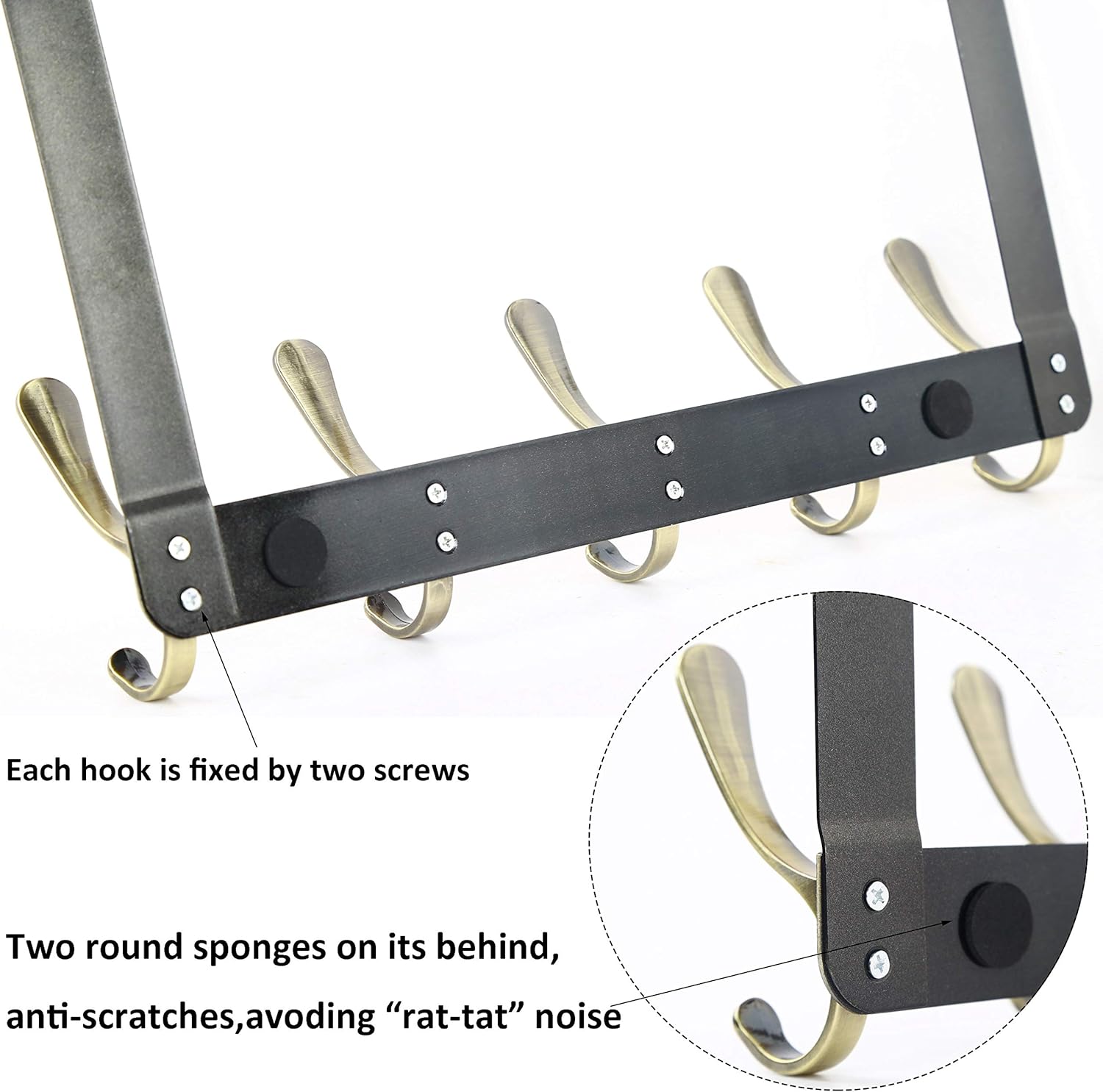 WEBI Bronze Over The Door Hook Rack with 5 Hooks