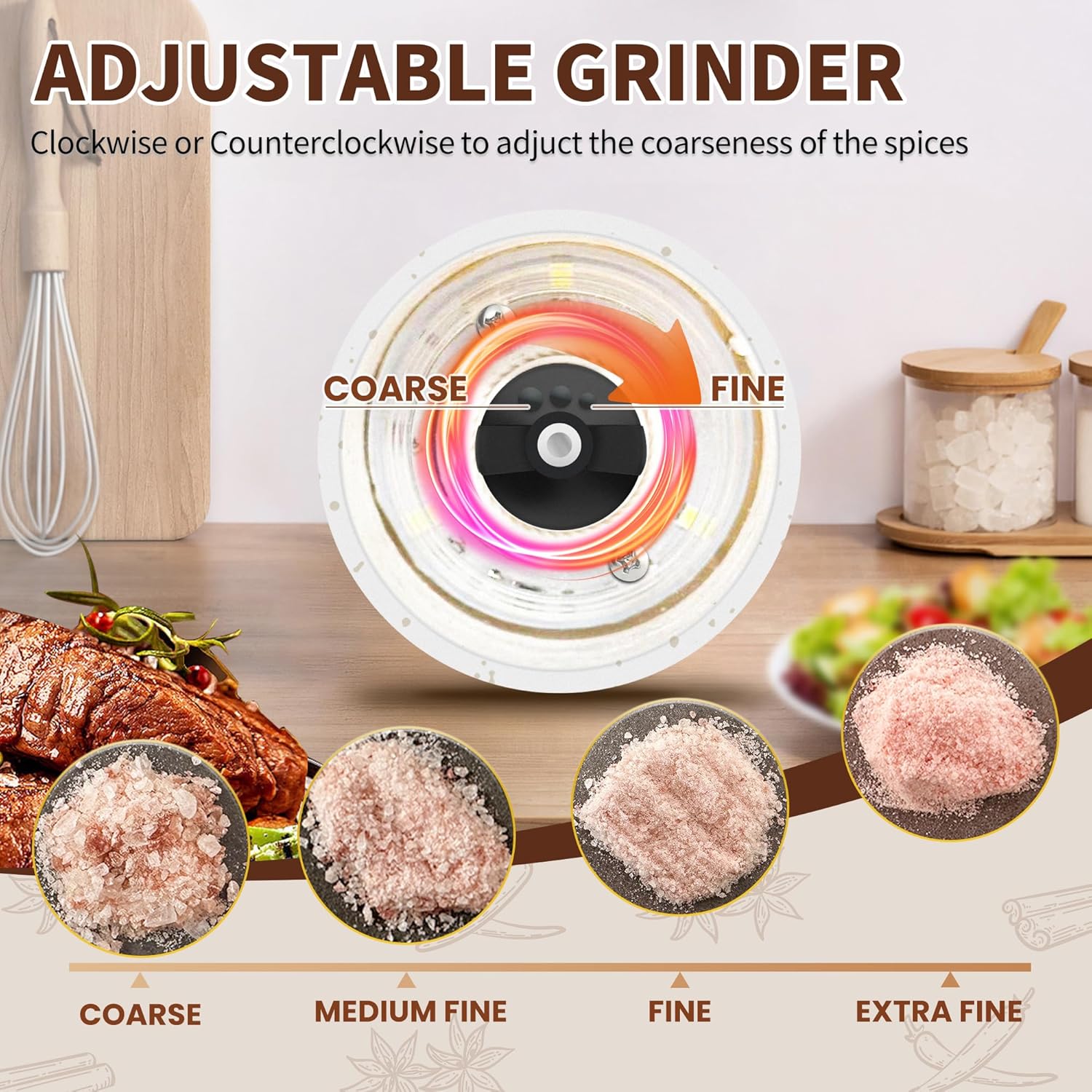 AmaCielo Electric Salt and Pepper Shaker Set 2pcs