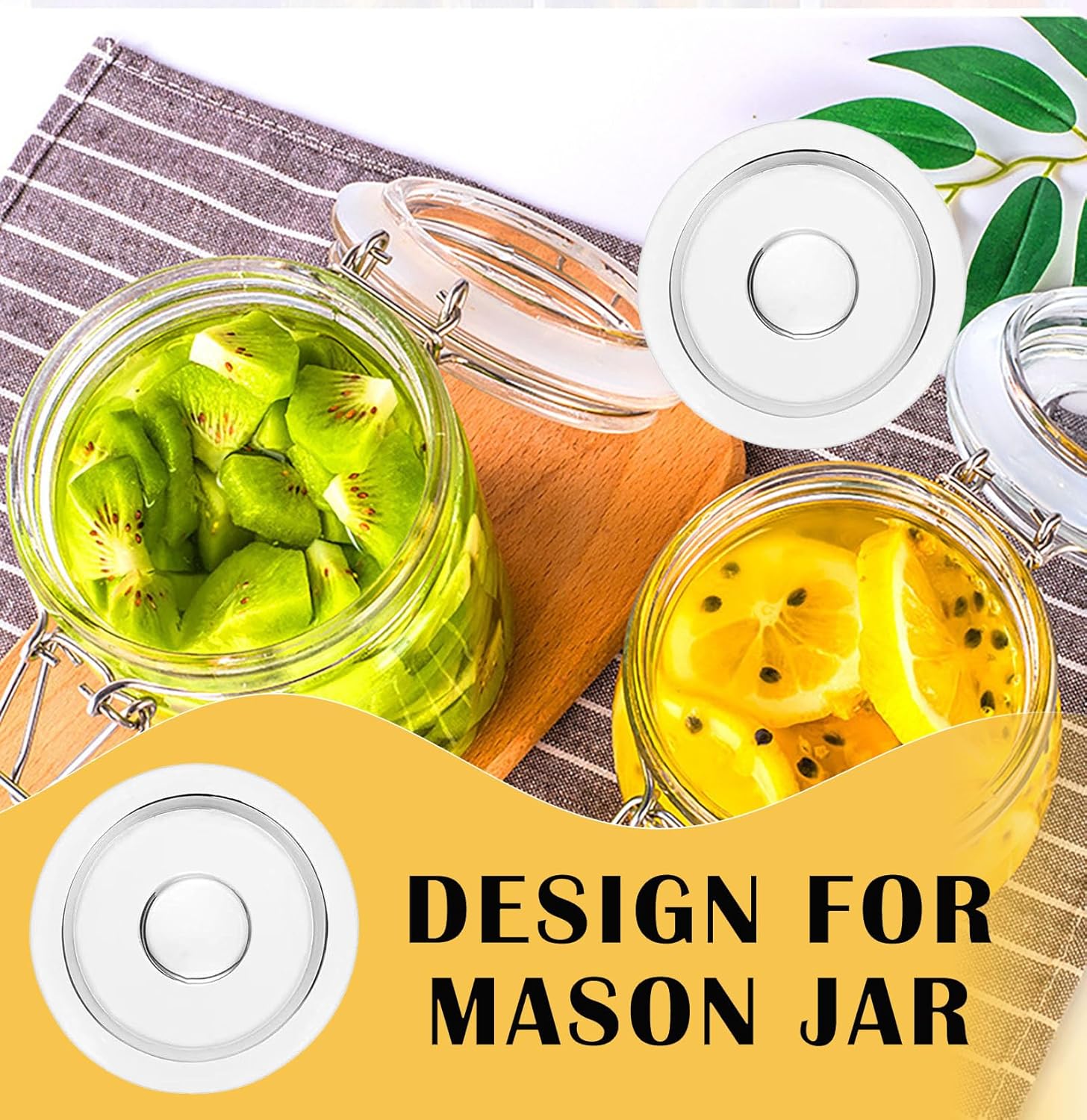 9 Pack Clear Glass Fermentation Weights for Mason Jars