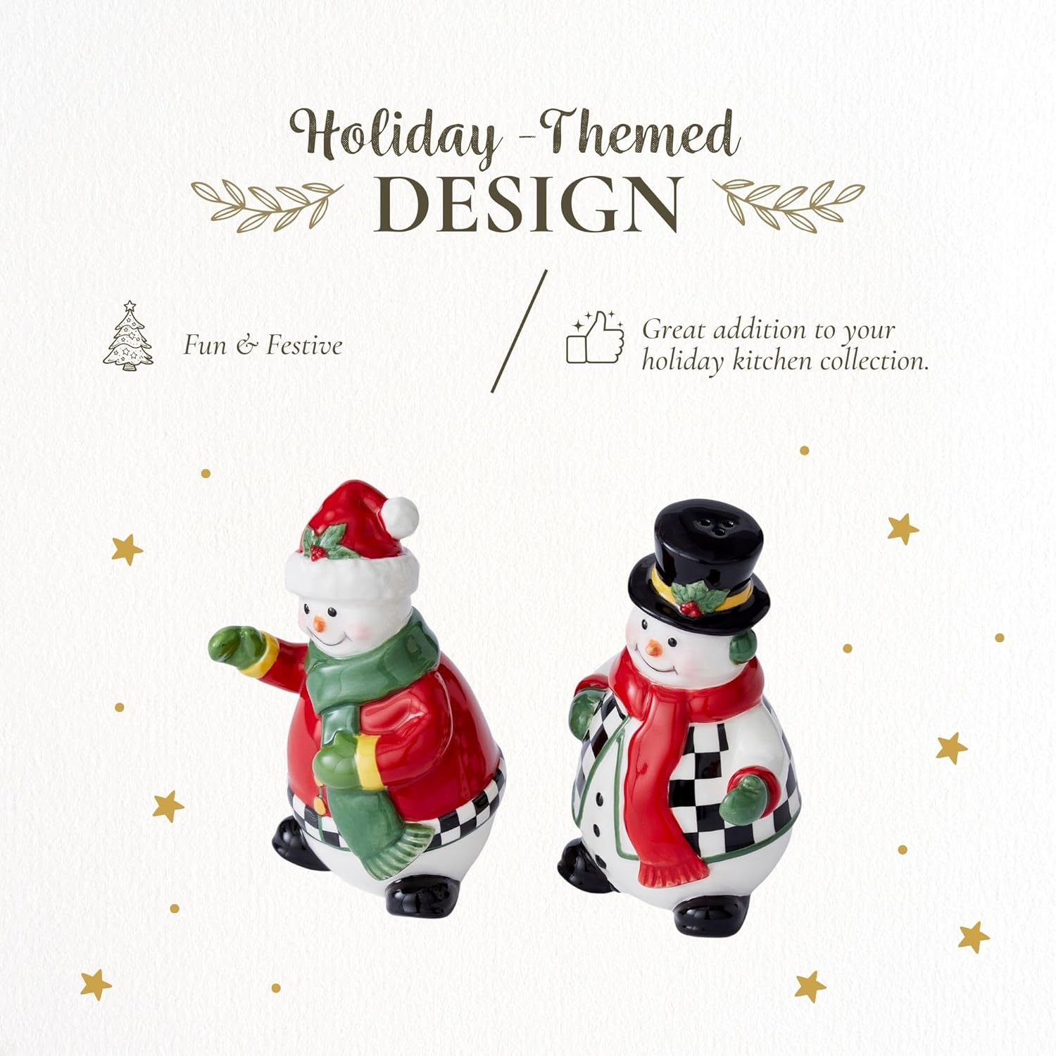 Spode Christmas Tree Snowman Salt Pepper Shaker Set