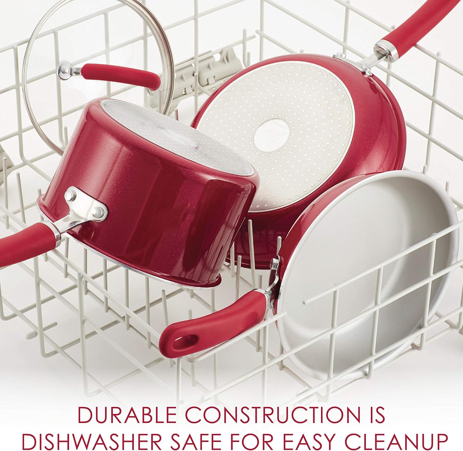 Rachael Ray 6 Quart Nonstick Stockpot with Lid - Red 1