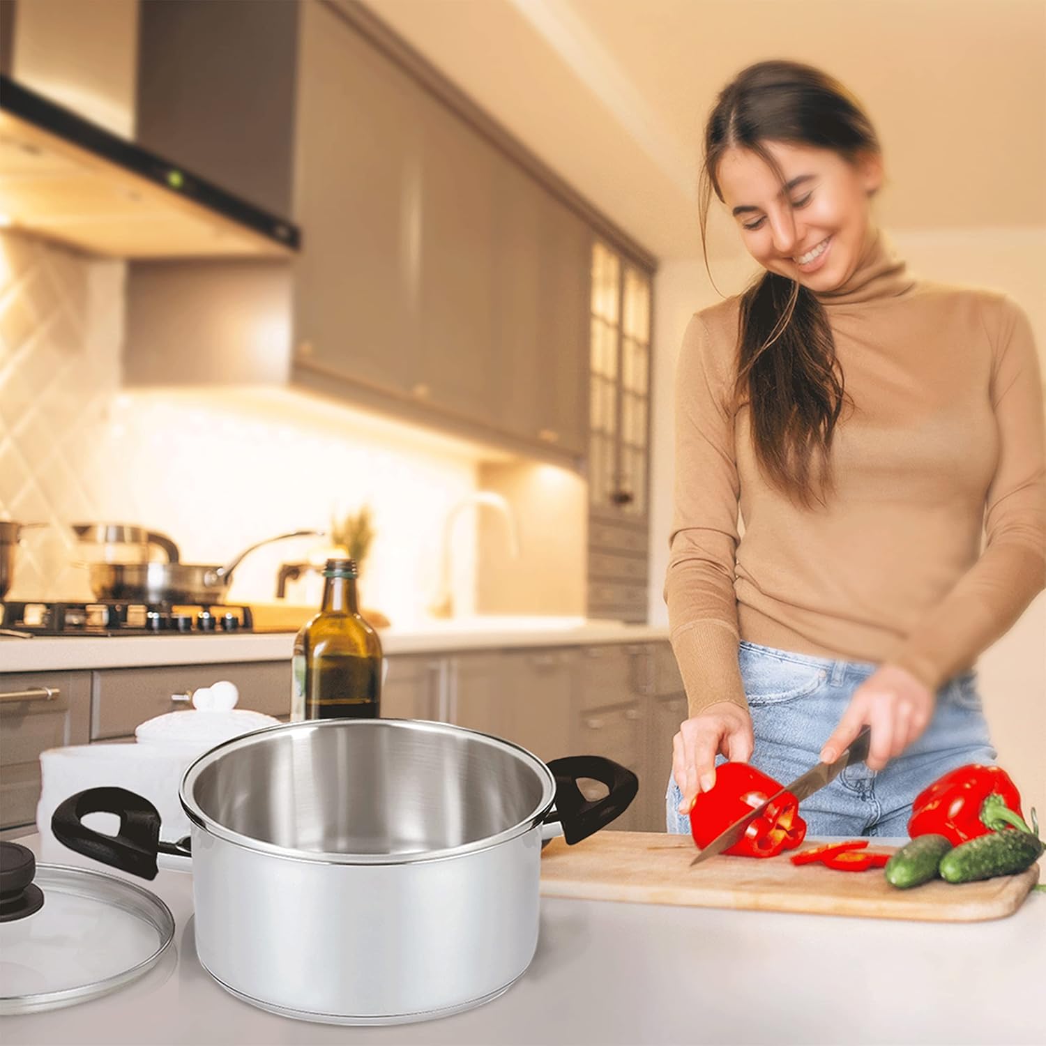 Nevlers 3 Piece Heavy Duty Stainless Steel Steamer Pot Set
