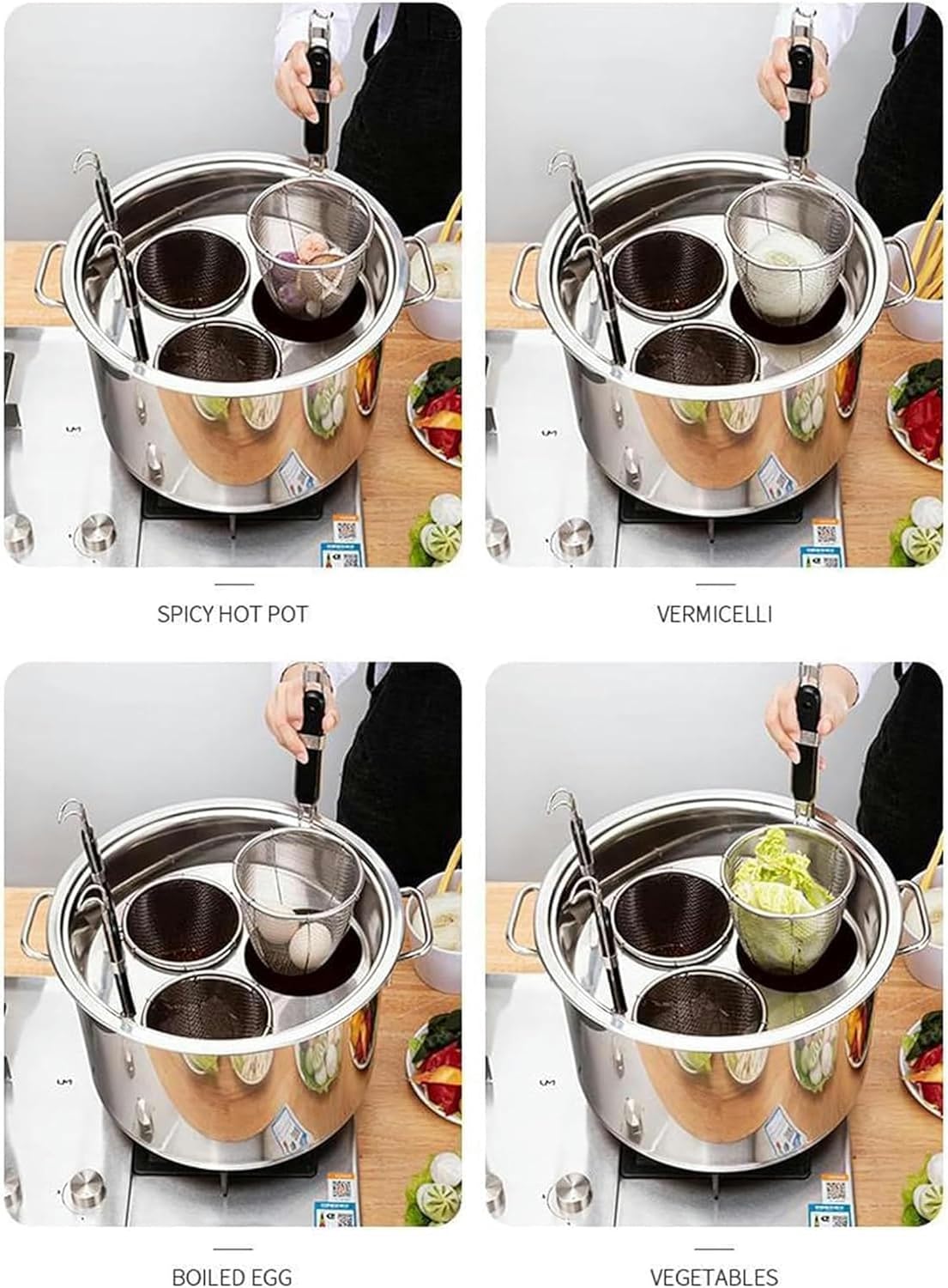 AttreX 4-Hole Pasta Cooker Insert Set