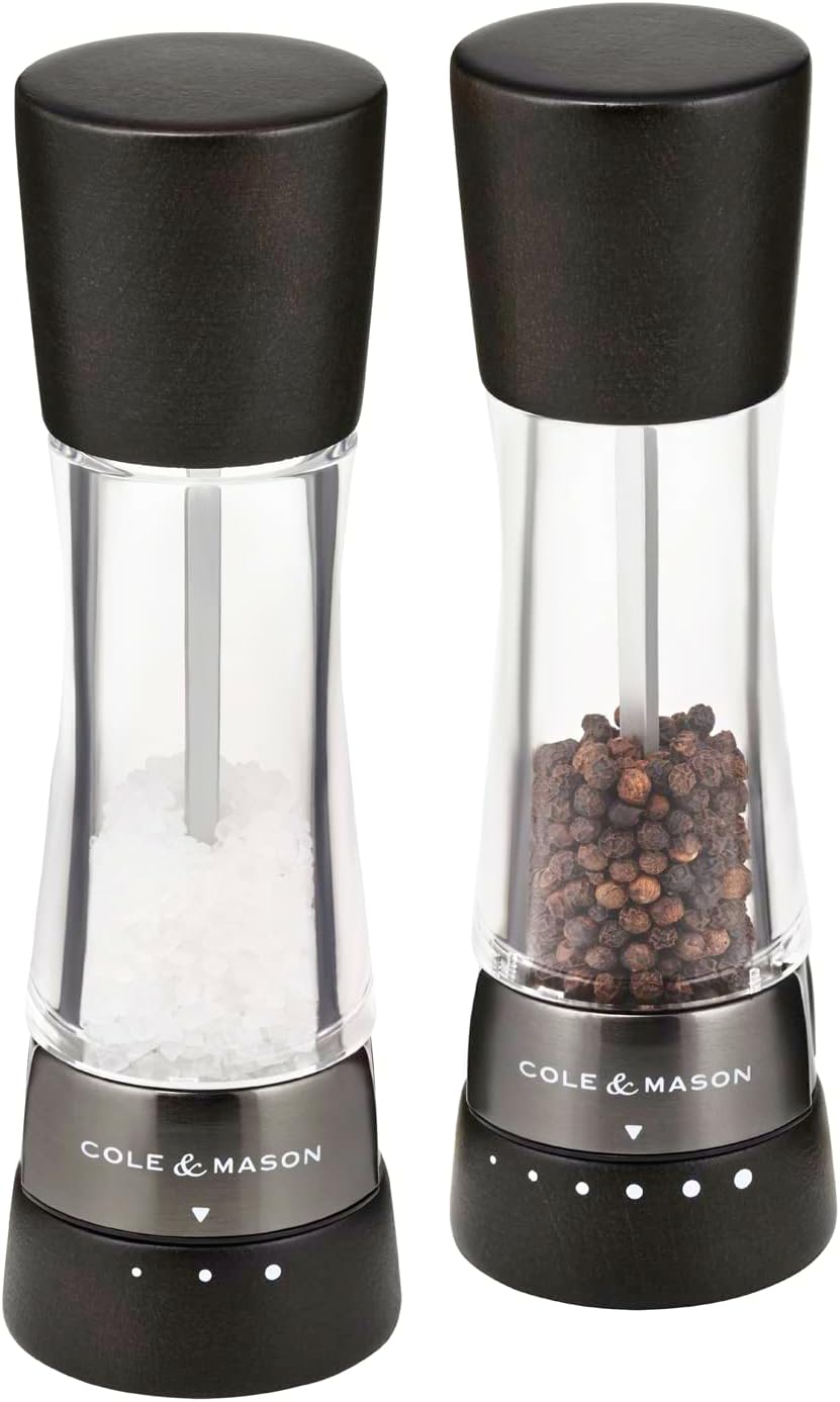 Cole Mason Derwent Black Wood Salt Pepper Mills Gift Set