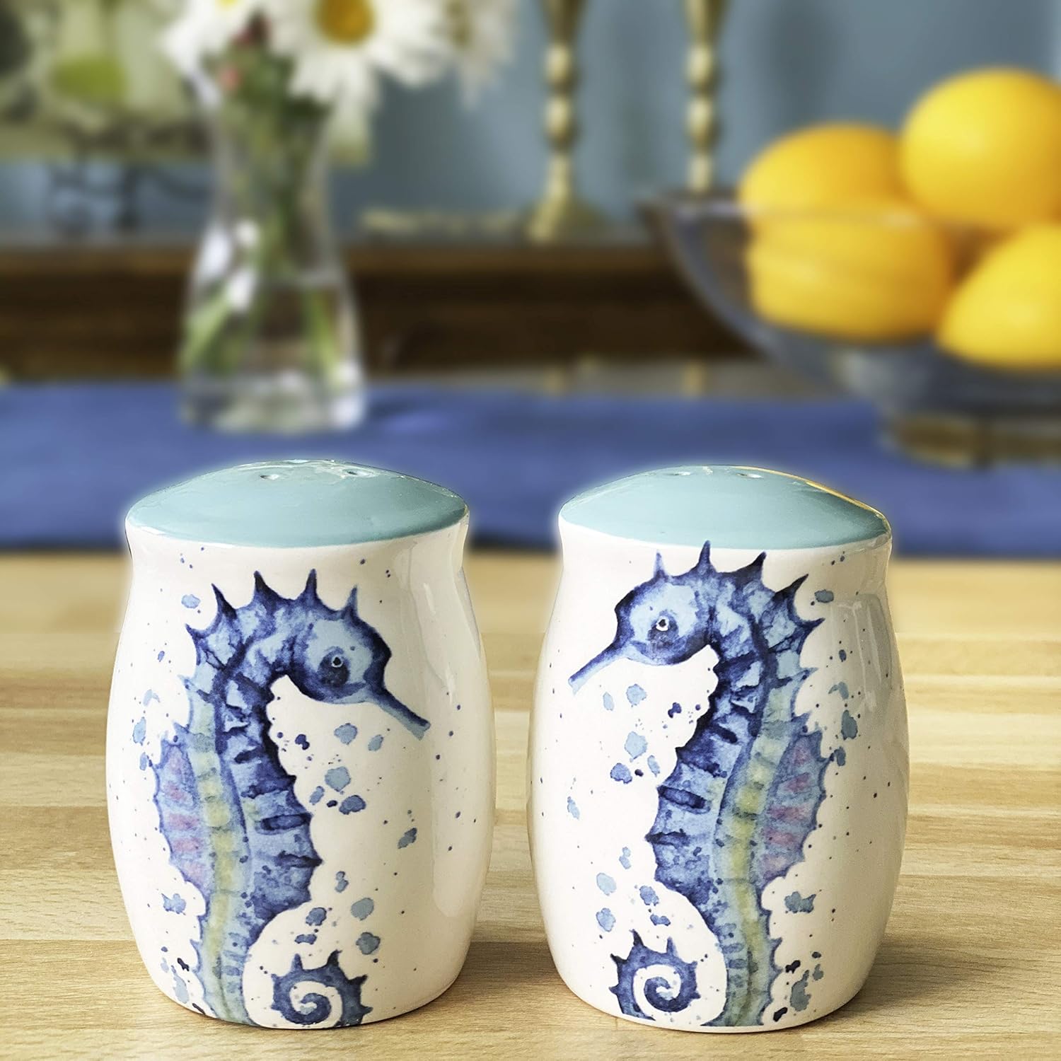 Rengra Ceramic Seahorse Salt Pepper Shakers Set