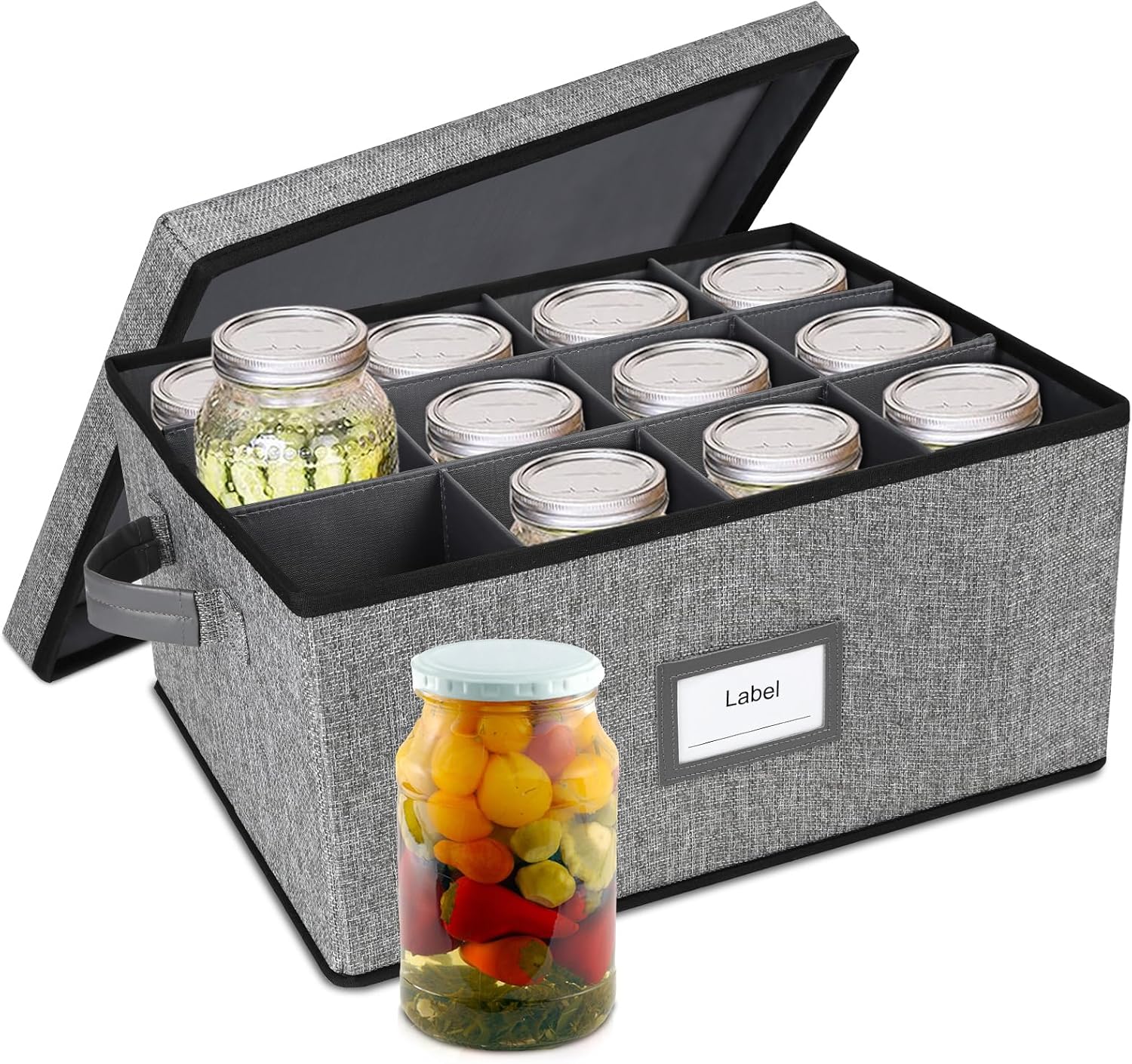 32 oz Mason Jar Holder with Handles and Partitions