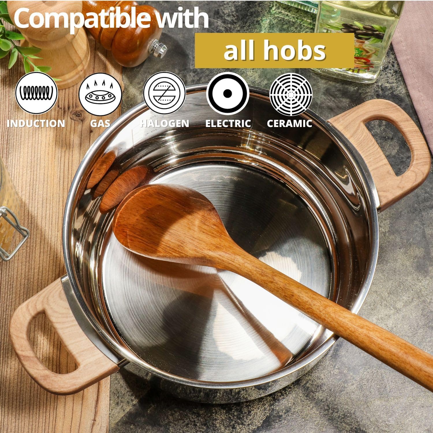 Daniks Oslo 2 Quart Stockpot with Glass Lid and Stay-Cool Handles
