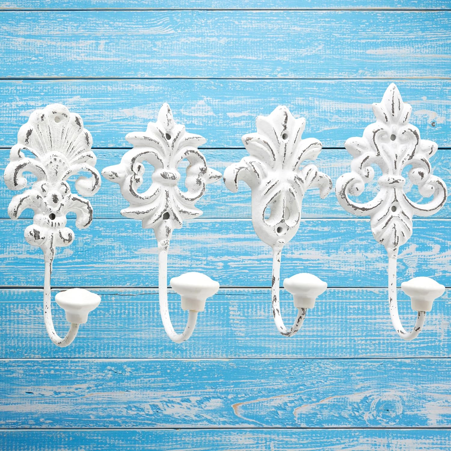 WHW Chateaux Fleur De Lis Wall Hooks Set of 4