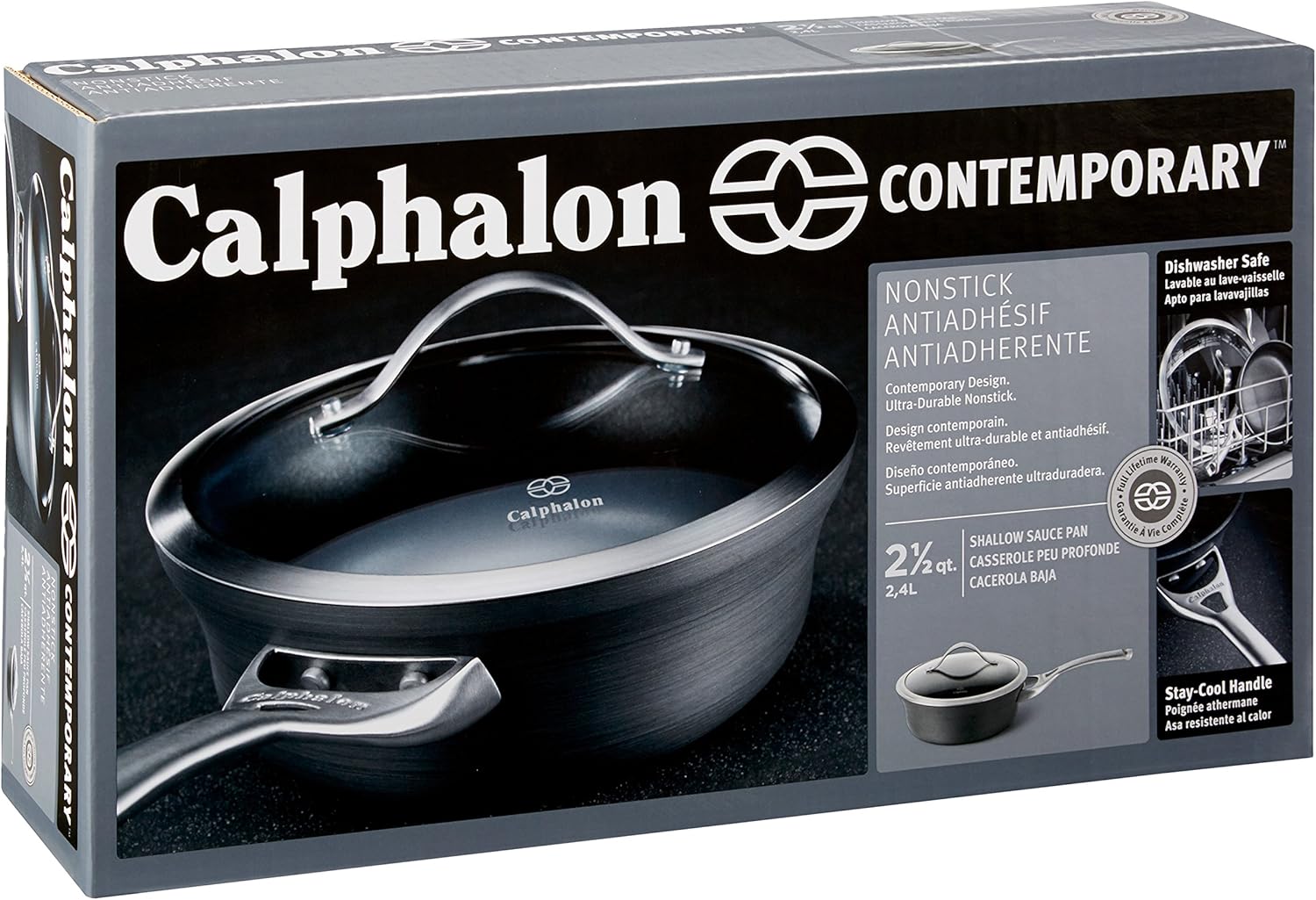 Calphalon Contemporary 2 12 Quart Black Sauce Pan