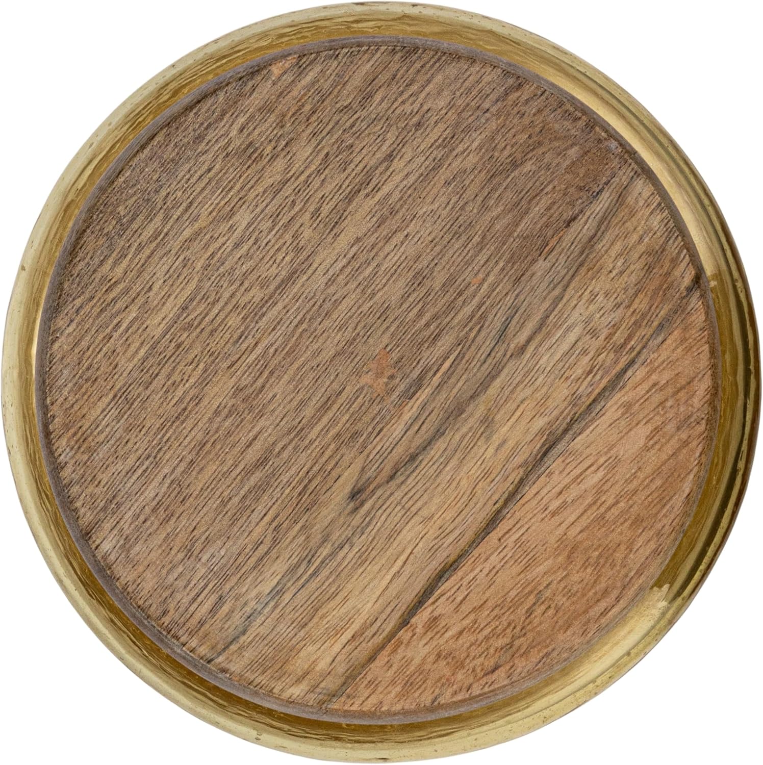 Bloomingville Yellow Hammered Glass Jar with Mango Wood Lid