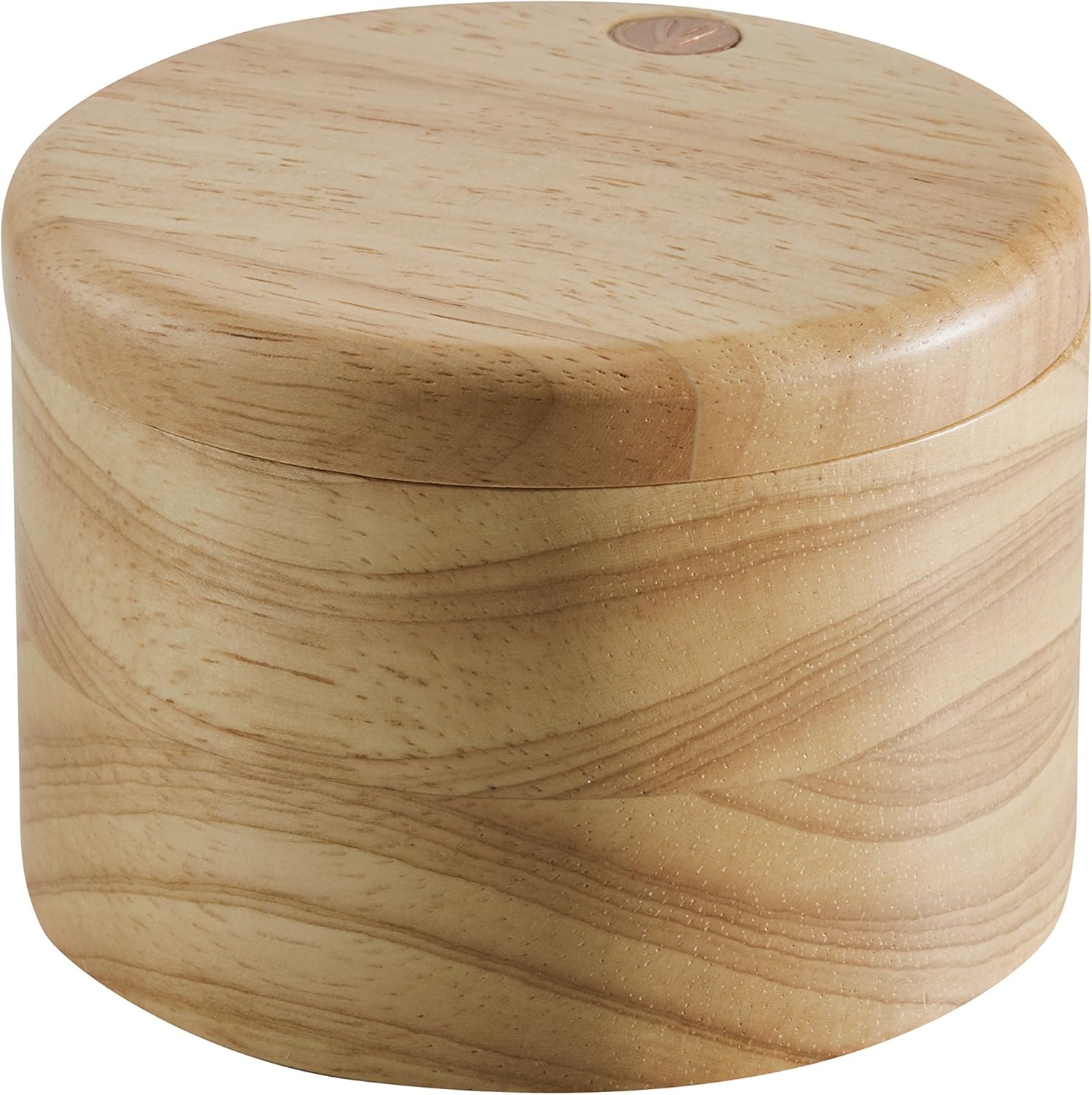 Ayesha Parawood Salt Cellar 4 Inch Brown With Lid