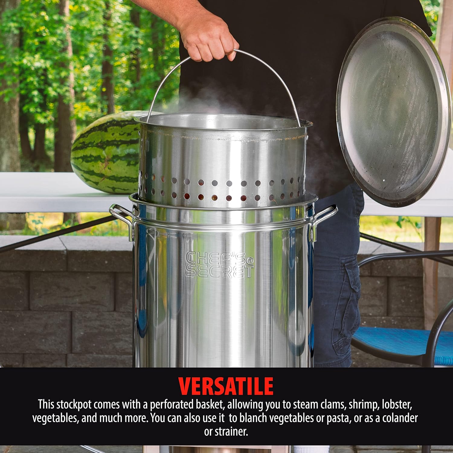Chefs Secret 44 Quart Stockpot with Basket