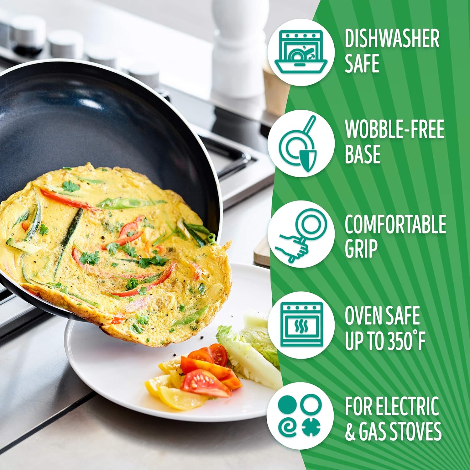 GreenLife 11 Griddle Pan 12 Frying Pan Set PFAS-Free Ceramic Nonstick Cookware